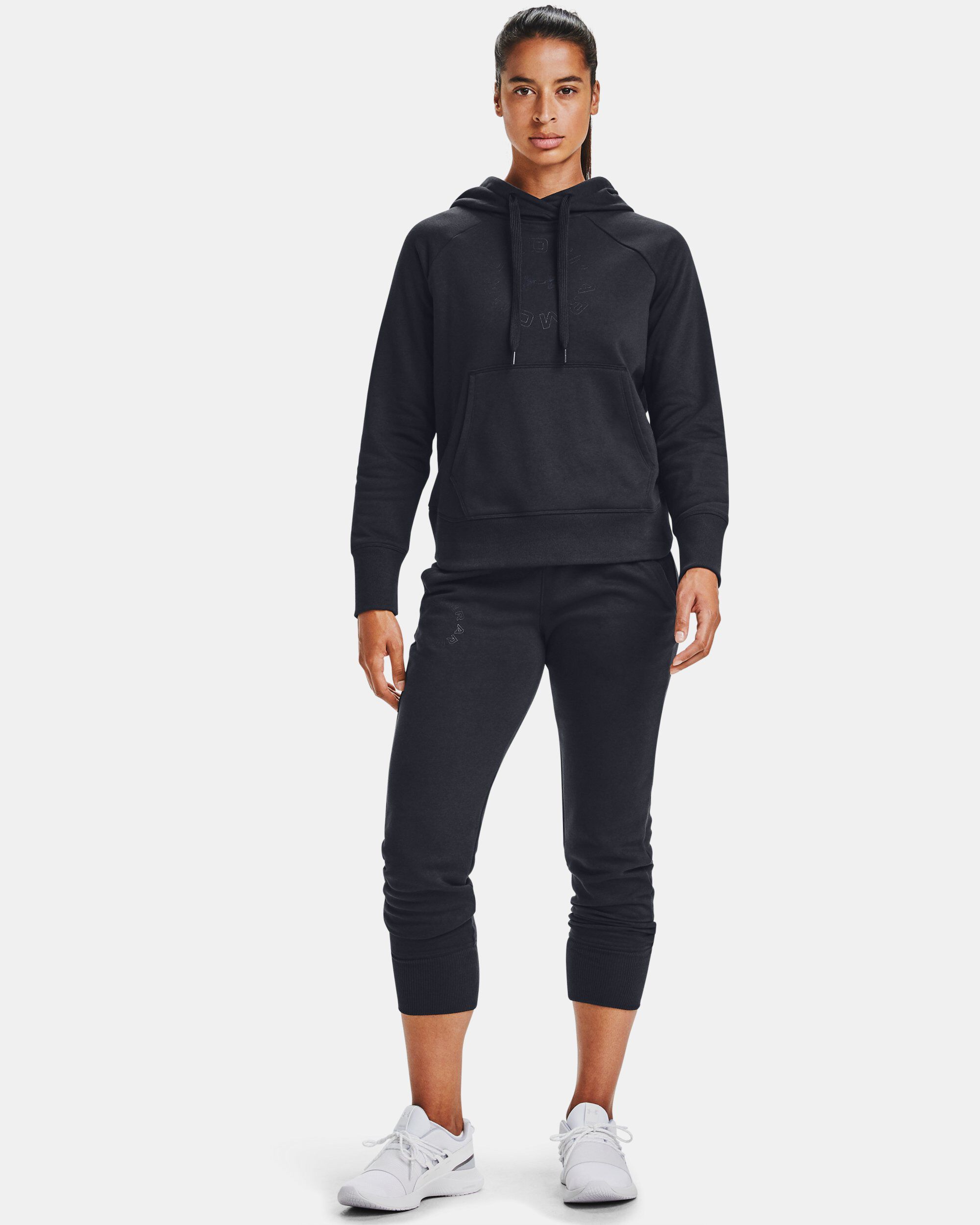 Under Armour Women s UA Rival Fleece Metallic Joggers Black in