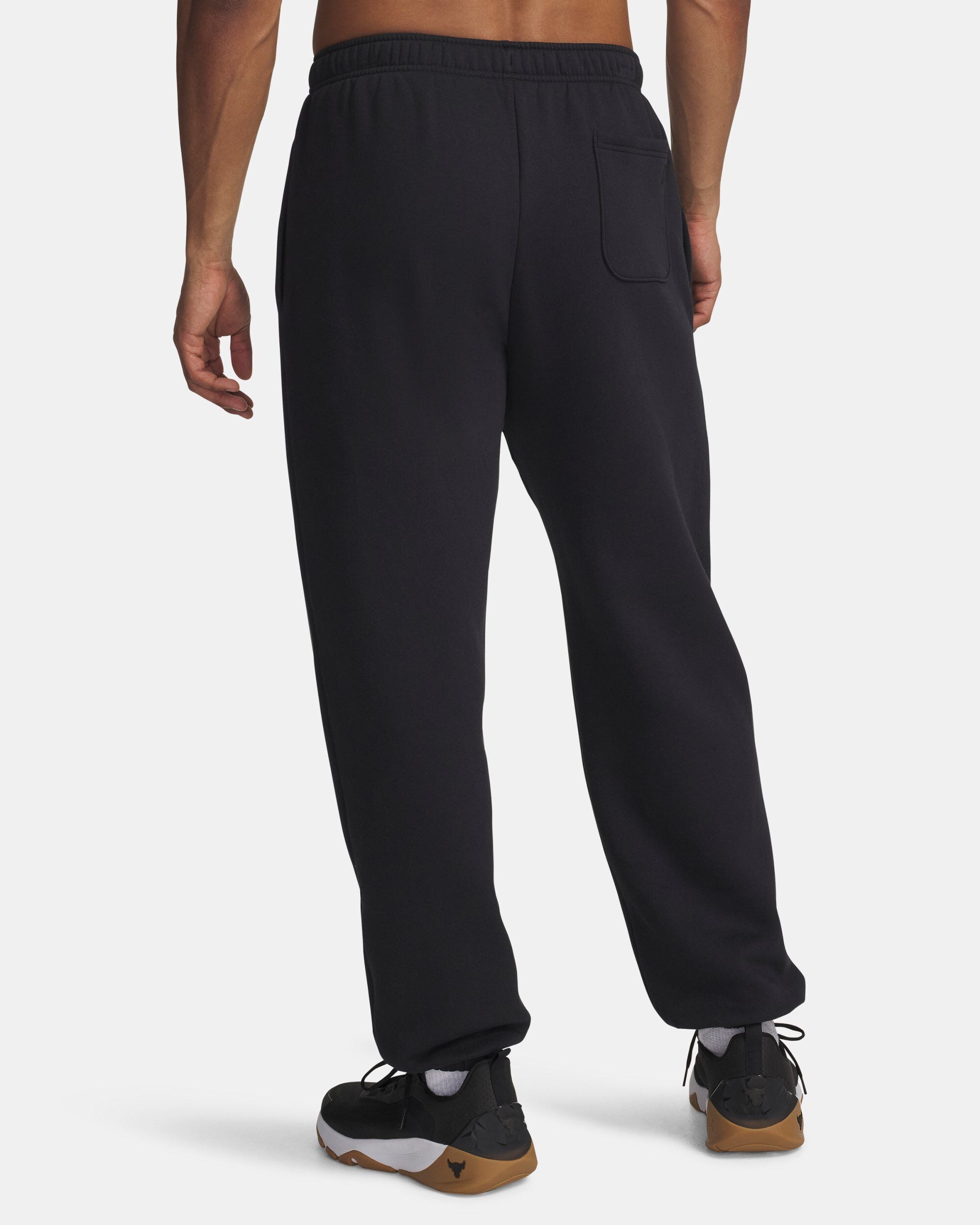 Shop Under Armour Project Rock Icon Fleece Men's Track Pants Black