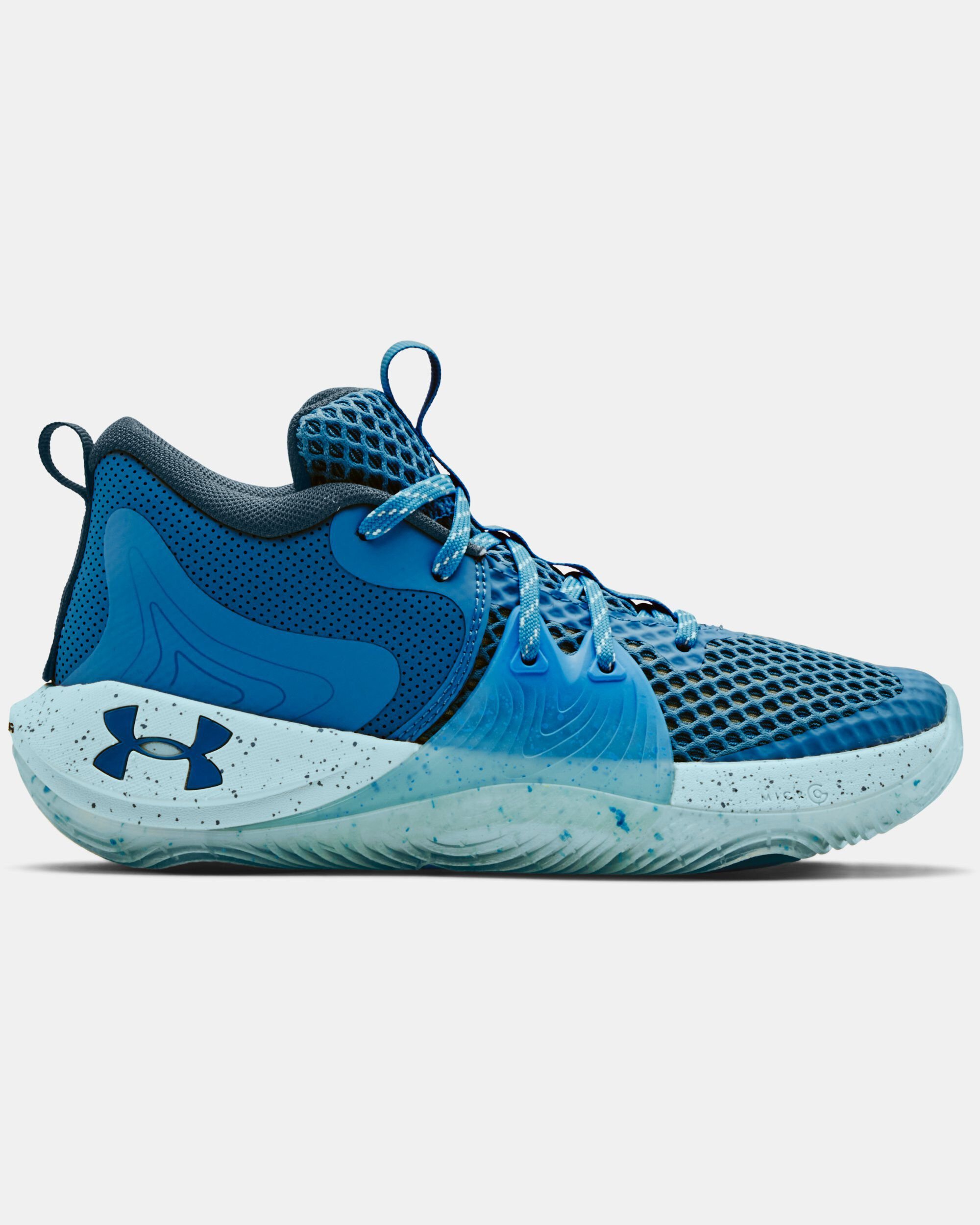 Buy Grade School UA Embiid One Basketball Shoes Blue in Dubai UAE Under Armour