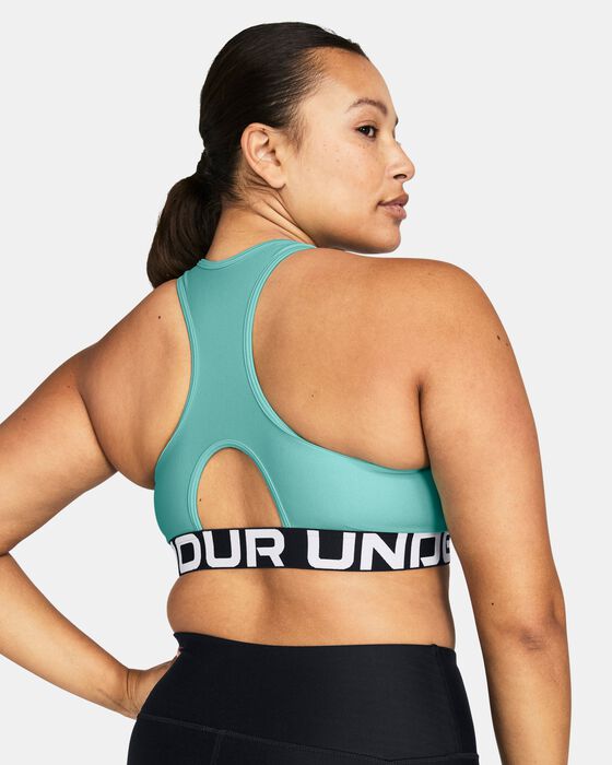 Women's HeatGear® Armour Mid Branded Sports Bra image number 3