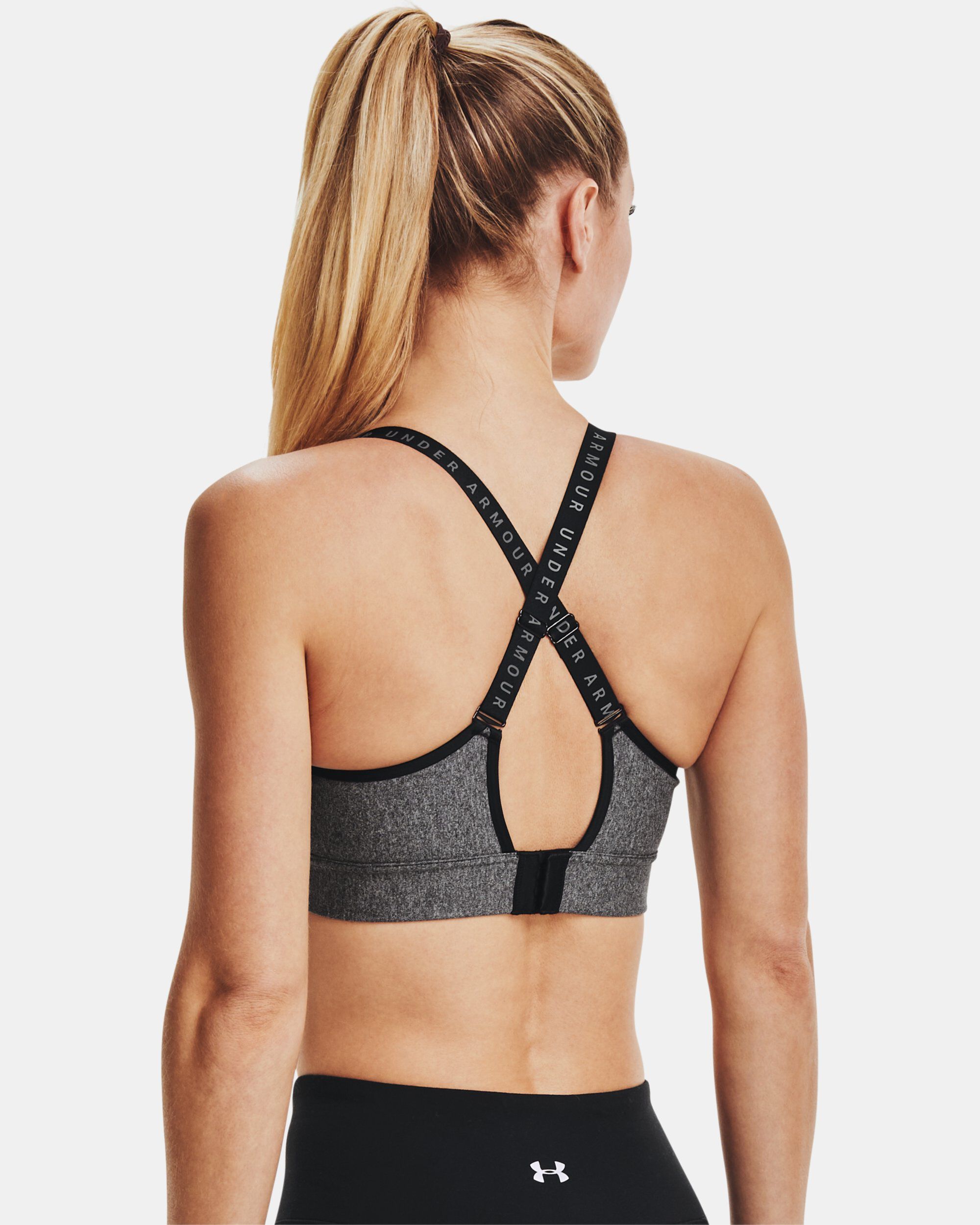 Buy Women s UA Infinity Mid Heather Cover Sports Bra Grey in Dubai UAE Under Armour