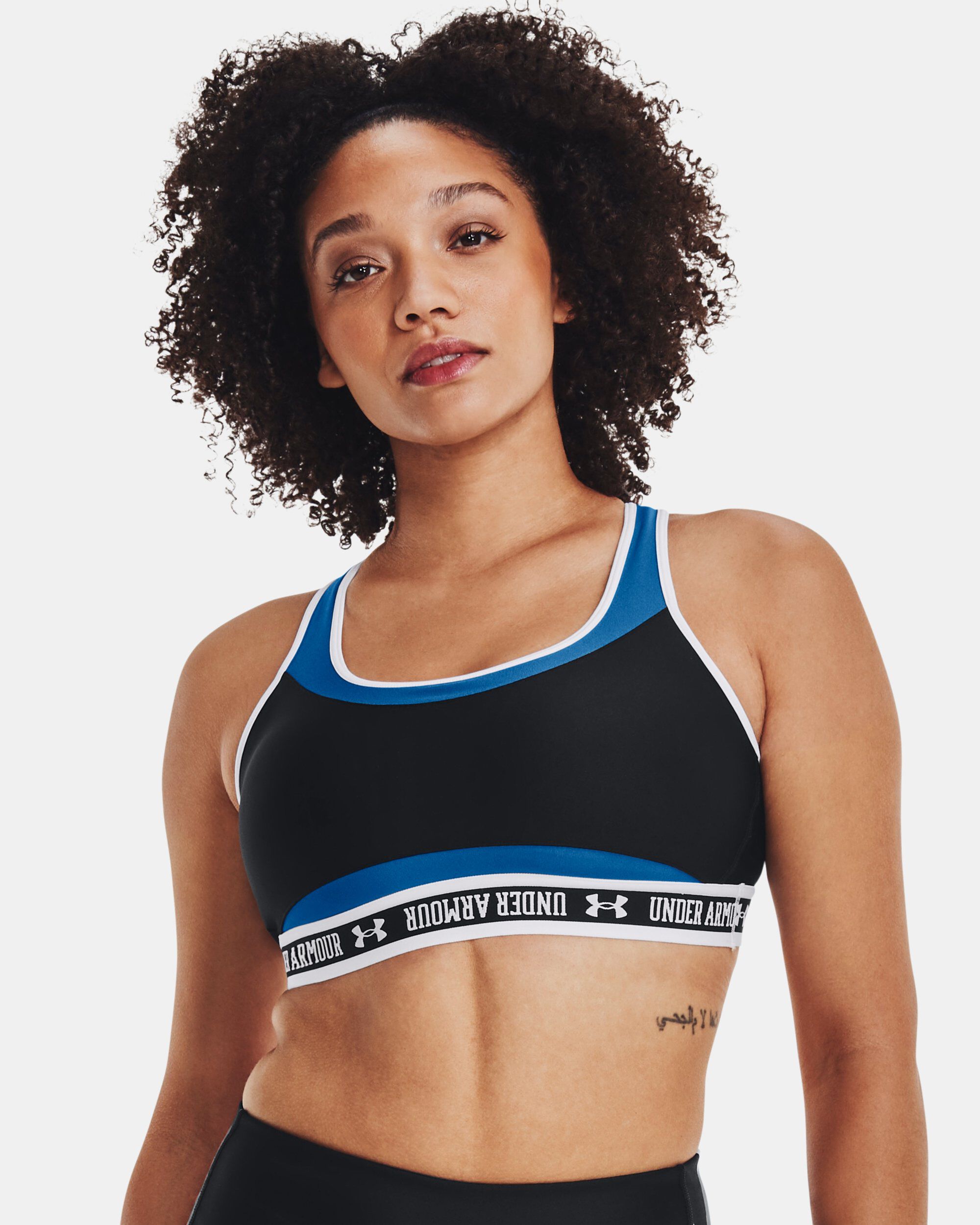 Under Armour Women s Armour Mid Crossback Block Sports Bra Blue