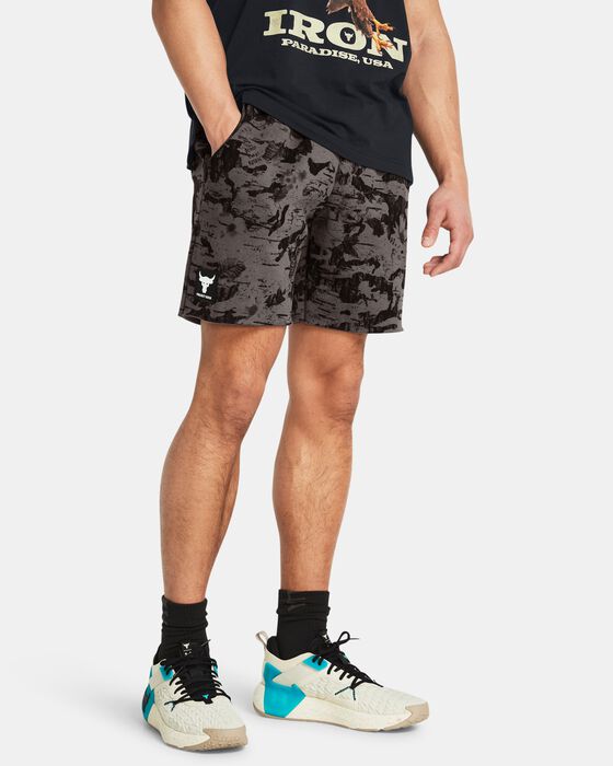 Men's Project Rock Essential Fleece Printed Shorts image number 0