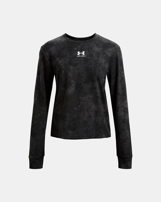 Women's UA Rival Terry Printed Crew image number 4