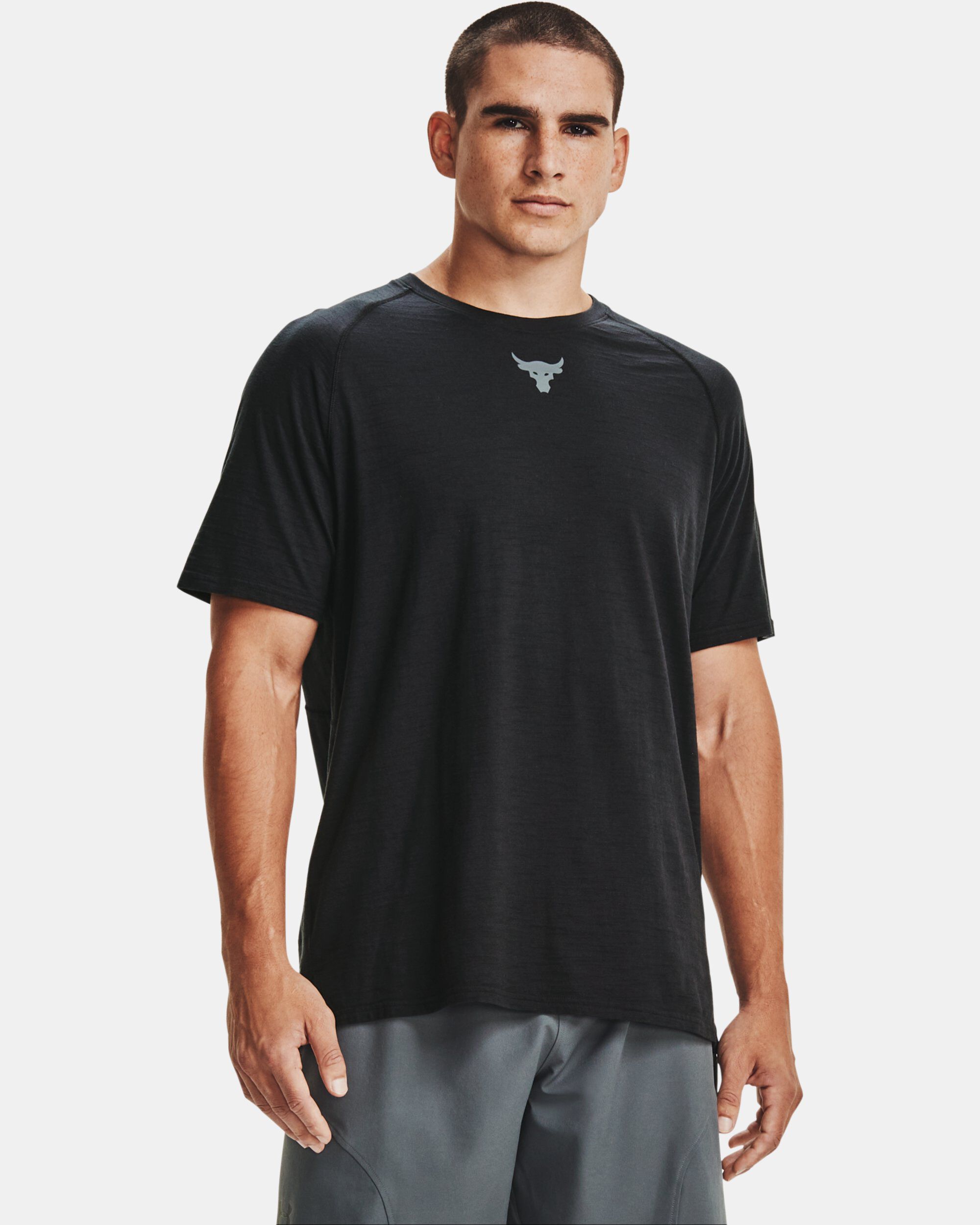 Under Armour Men s Project Rock Charged Cotton Short Sleeve White