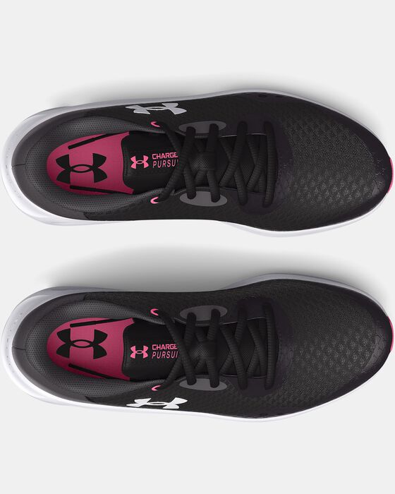 Girls' Grade School UA Charged Pursuit 3 Running Shoes image number 2