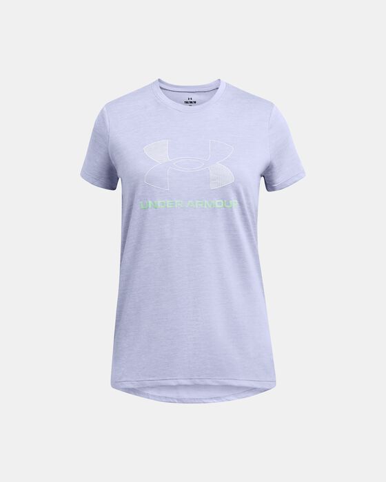 Girls' UA Tech™ Twist Big Logo Short Sleeve image number 0