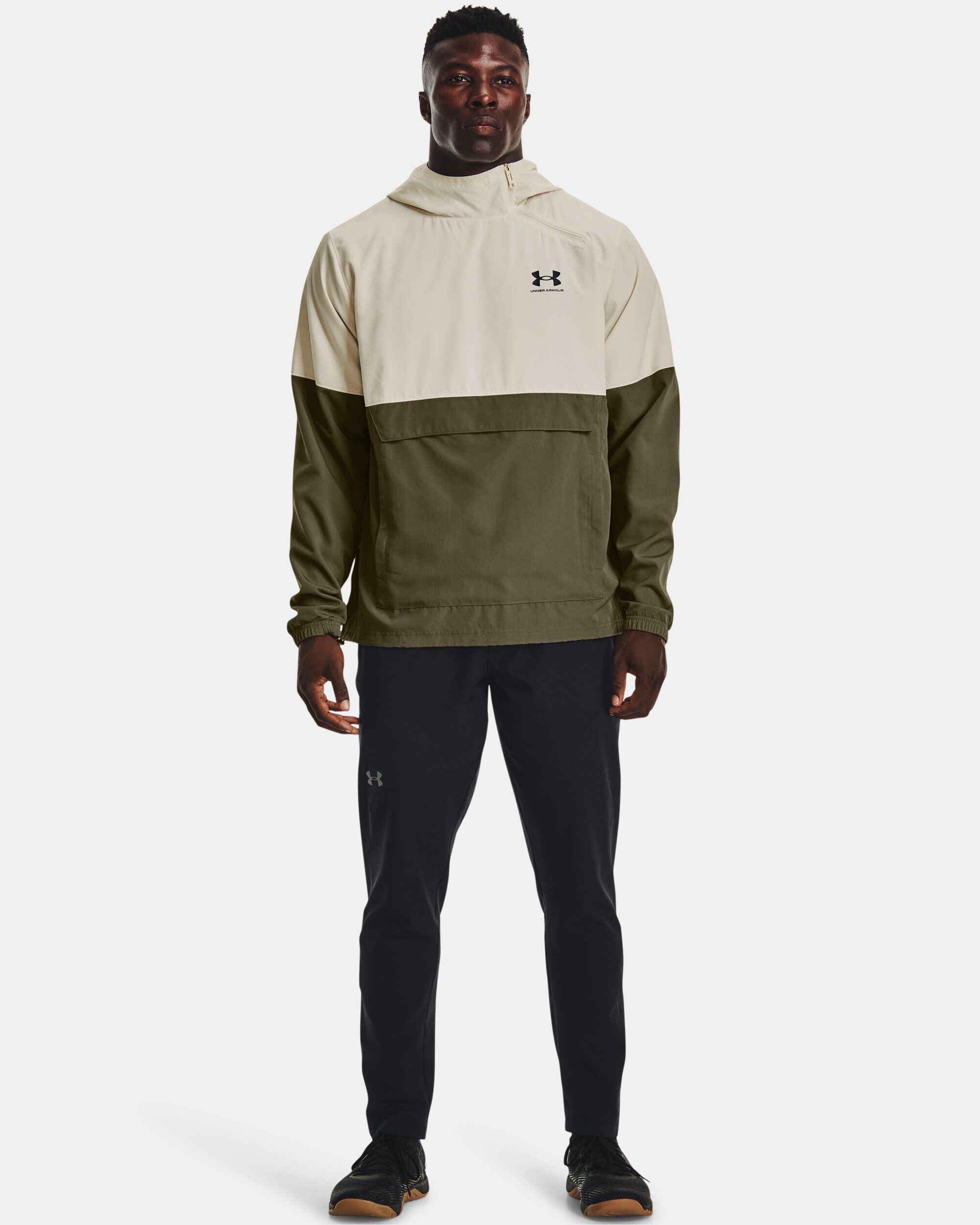 Buy Men s UA Woven Asymmetrical Zip Pullover Beige in Dubai UAE Under Armour