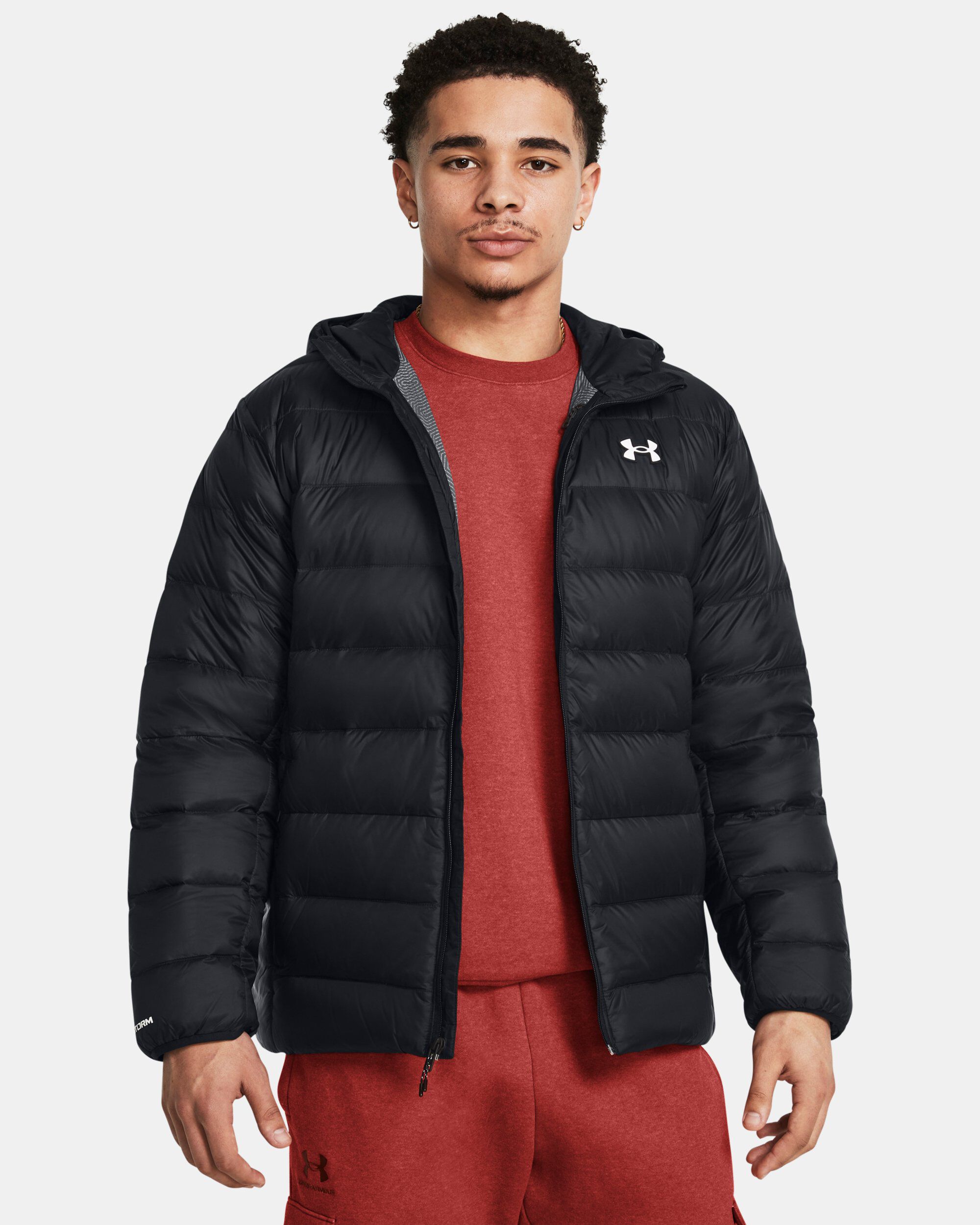 Hoodie under hooded jacket shop