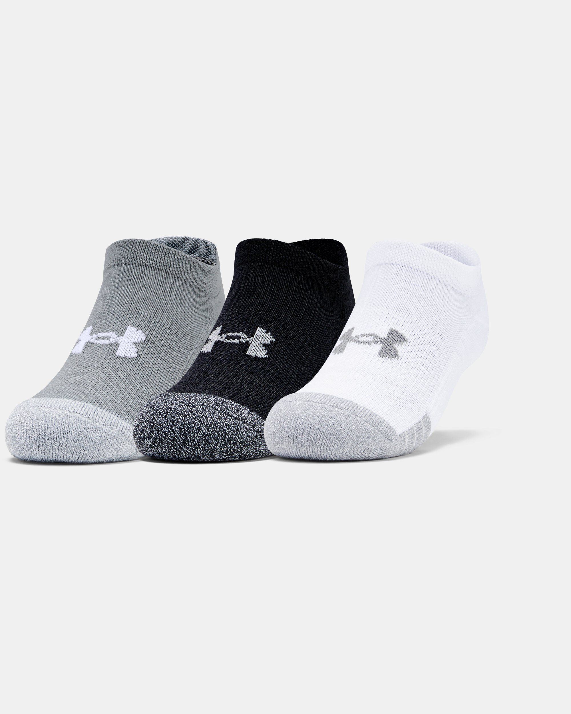 Buy Youth HeatGear No Show Socks 3 Pack Grey in Dubai UAE Under Armour
