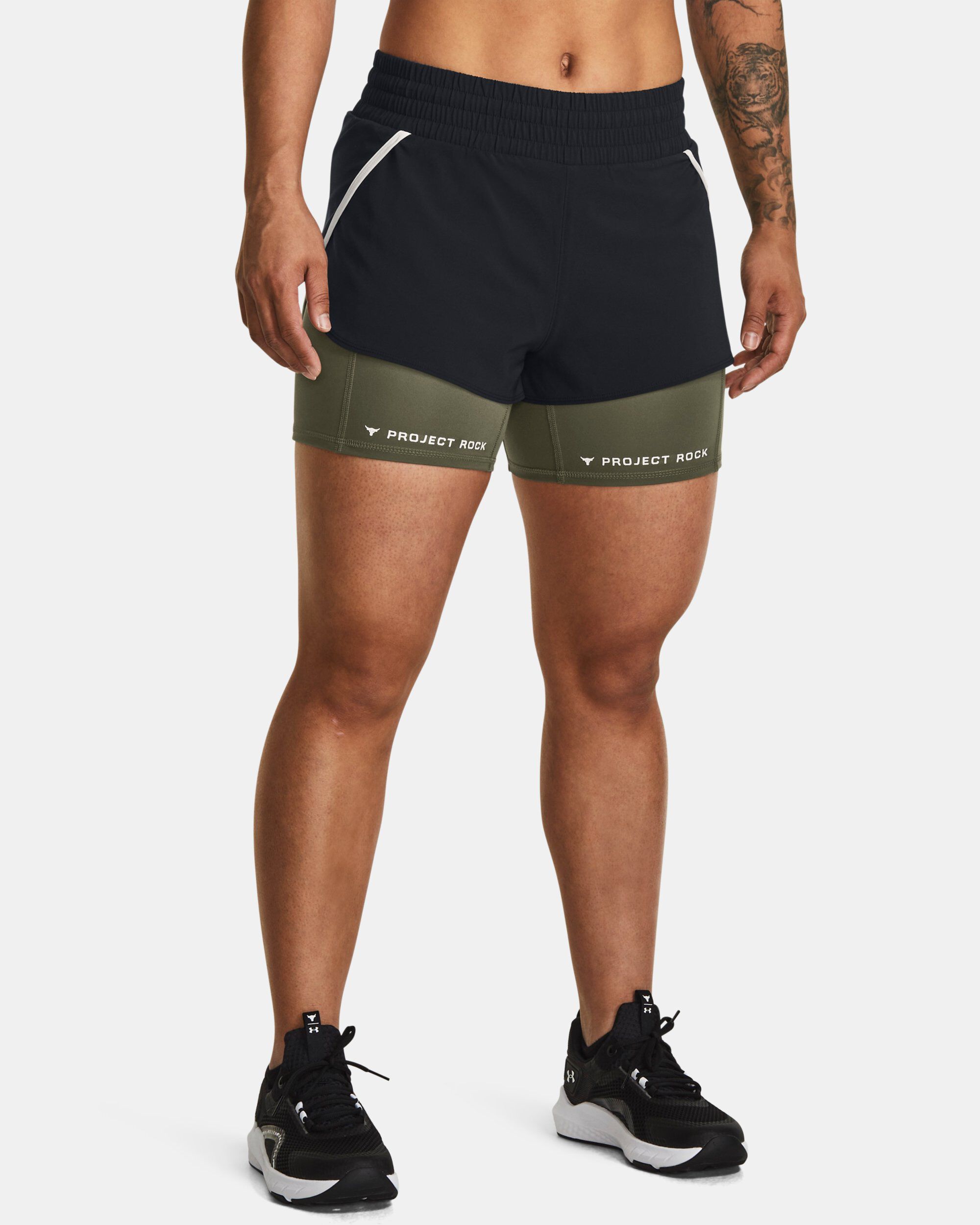 Under Armour Women s Project Rock Flex Woven Leg Day Shorts Black