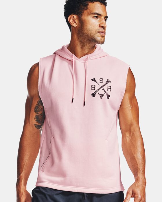 Under Armour Men's Project Rock Charged CottonÂ® Sleeveless Hoodie Pink in Dubai, UAE