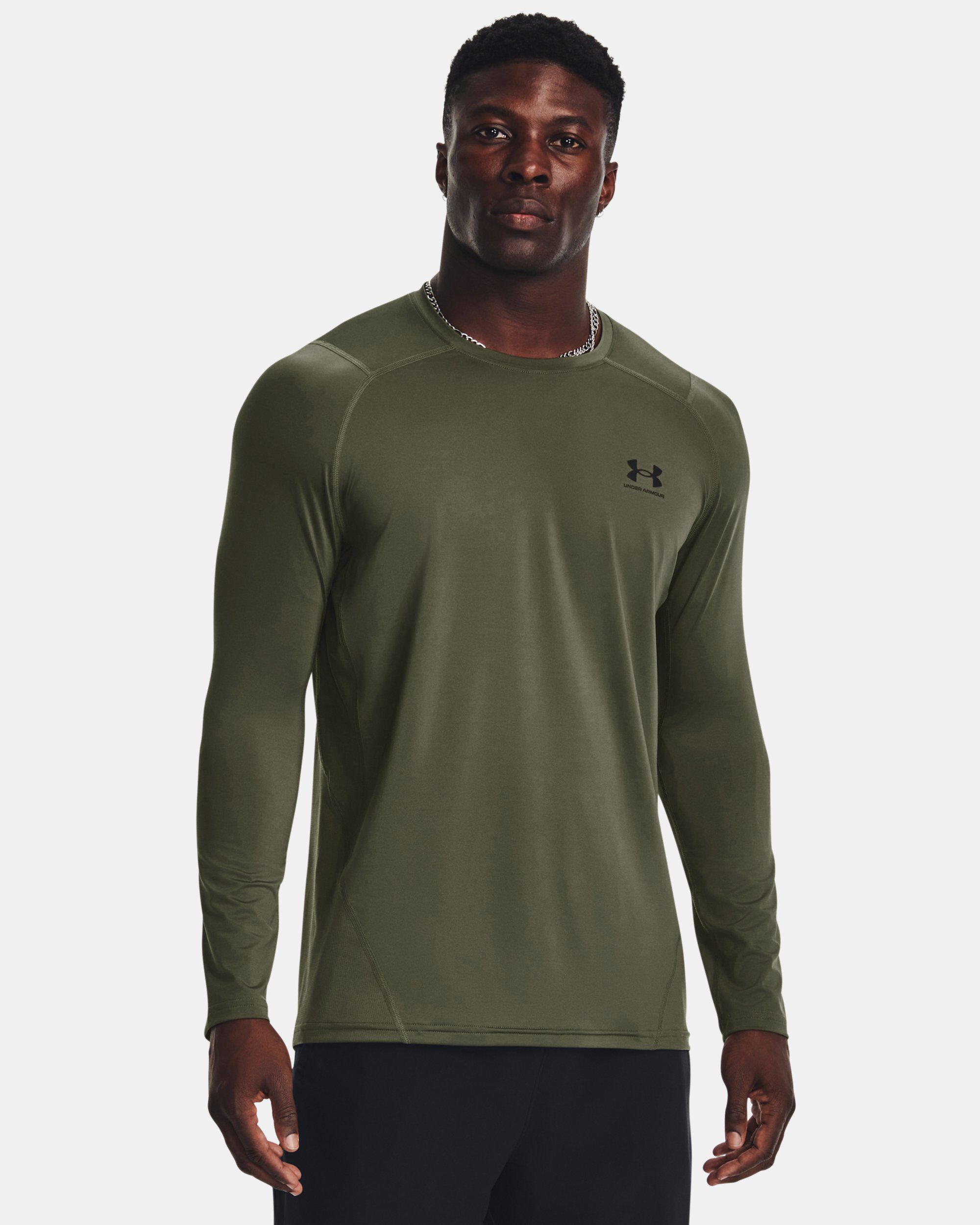 Under Armour Men s HeatGear Armour Fitted Long Sleeve Green in