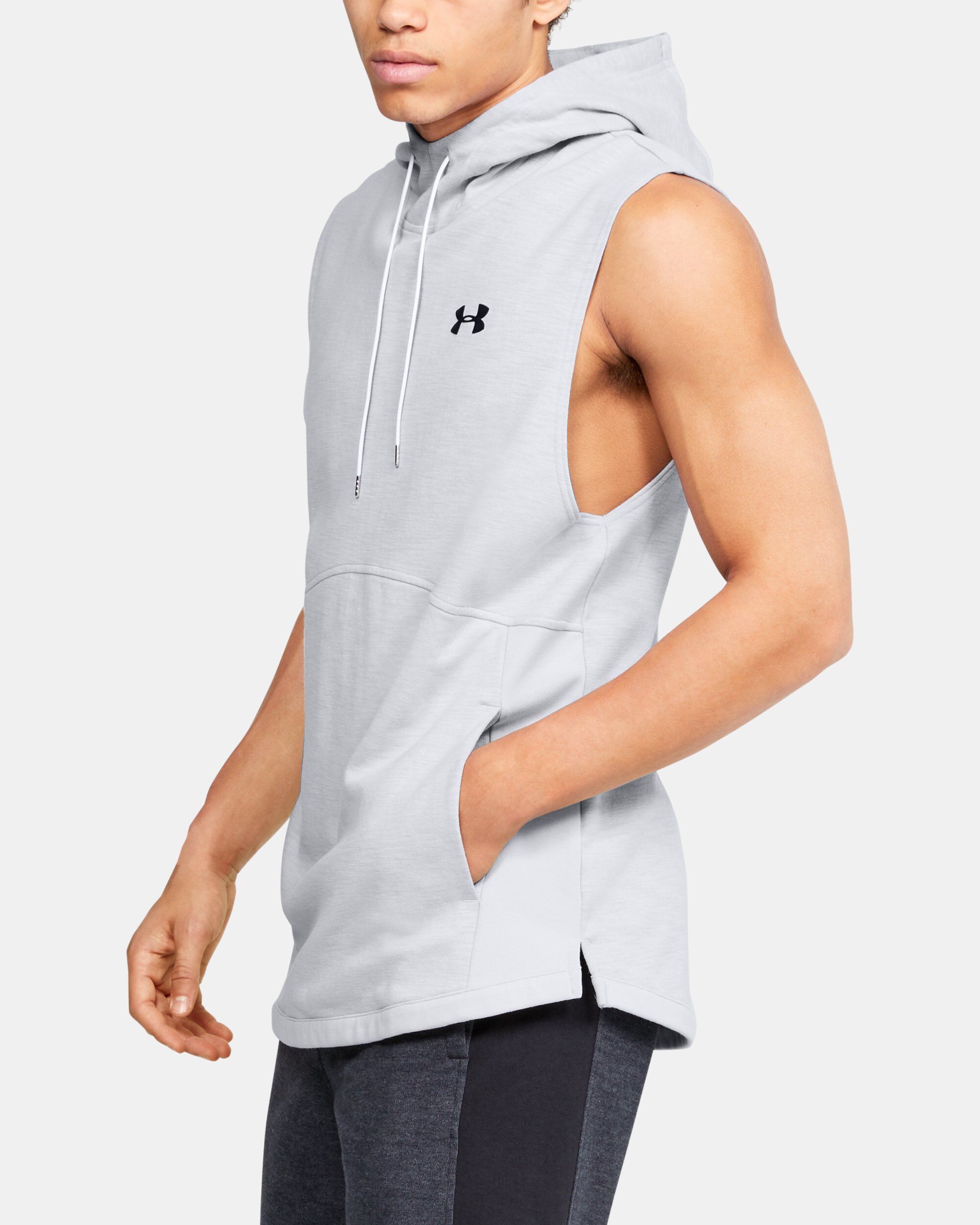 Men's ua double shop knit sleeveless hoodie