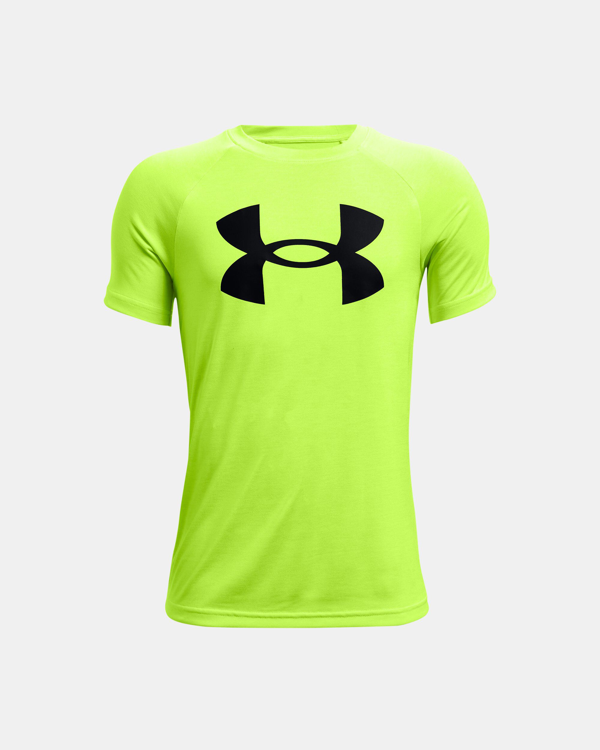Neon green under armour shirt hot sale
