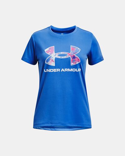 Girls' UA Techâ„¢ Print Fill Big Logo Short Sleeve