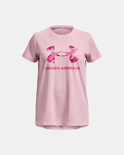 Girls' UA Techâ„¢ Print Fill Big Logo Short Sleeve