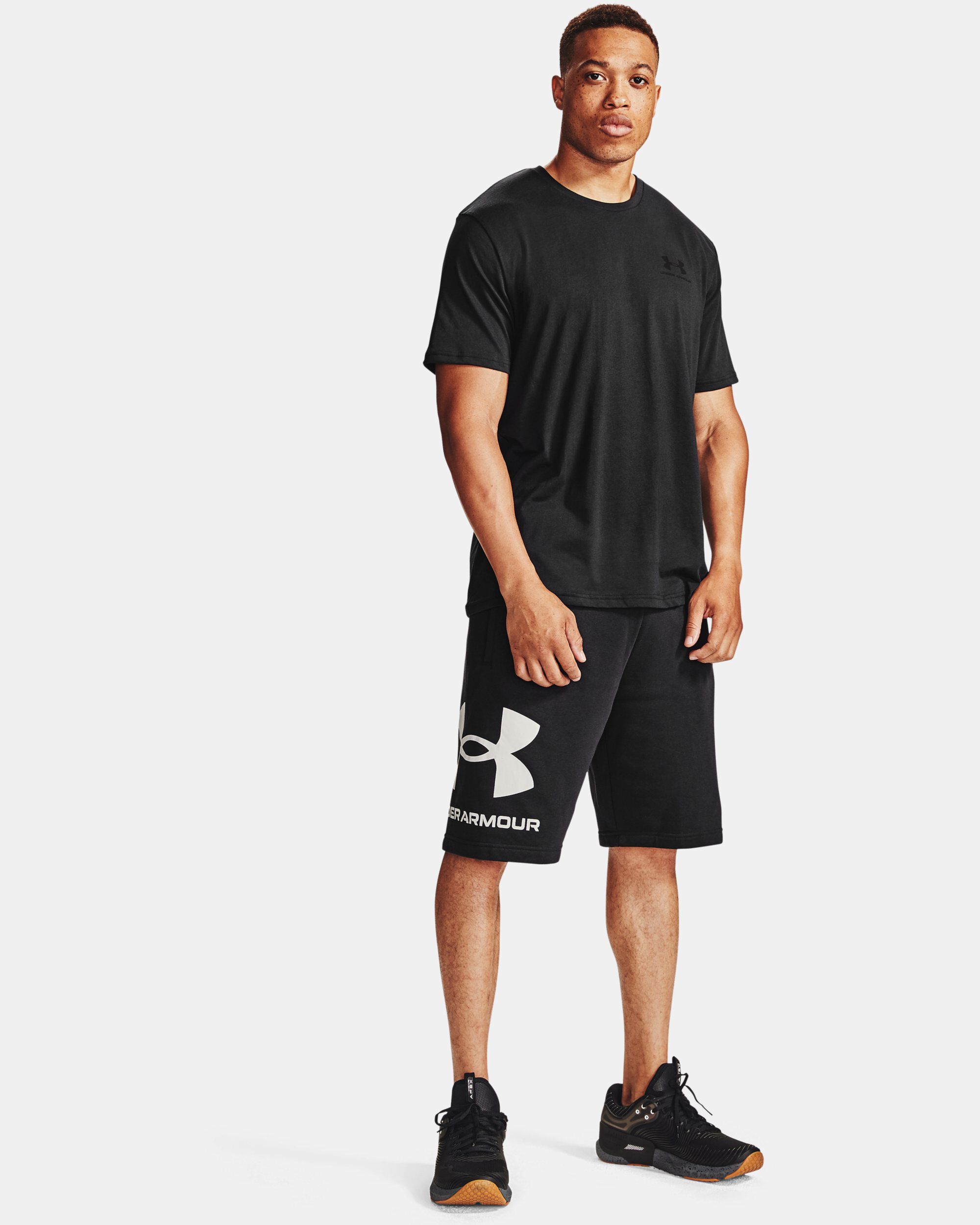 Under armour rival top fleece logo shorts