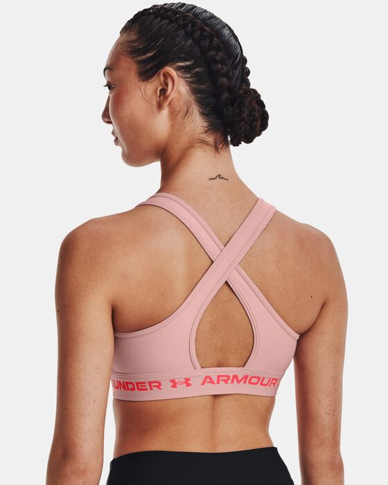 Women's Armour® Mid Crossback Heather Sports Bra image number 1