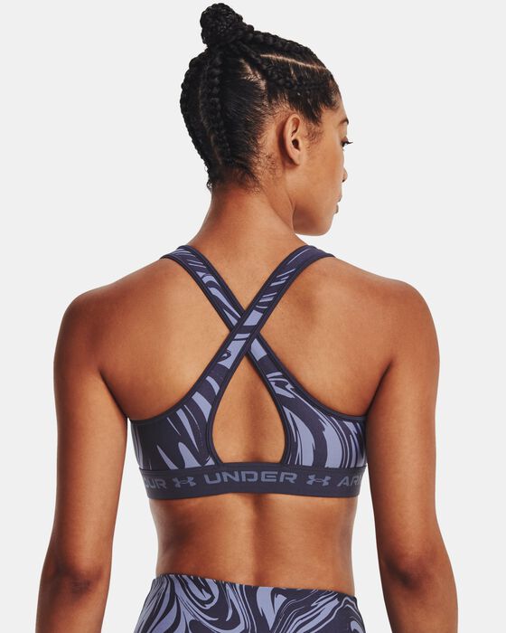 Women's Armour® Mid Crossback Printed Sports Bra image number 1