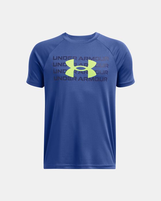Boys' UA Tech™ Wordmark Logo Short Sleeve image number 0