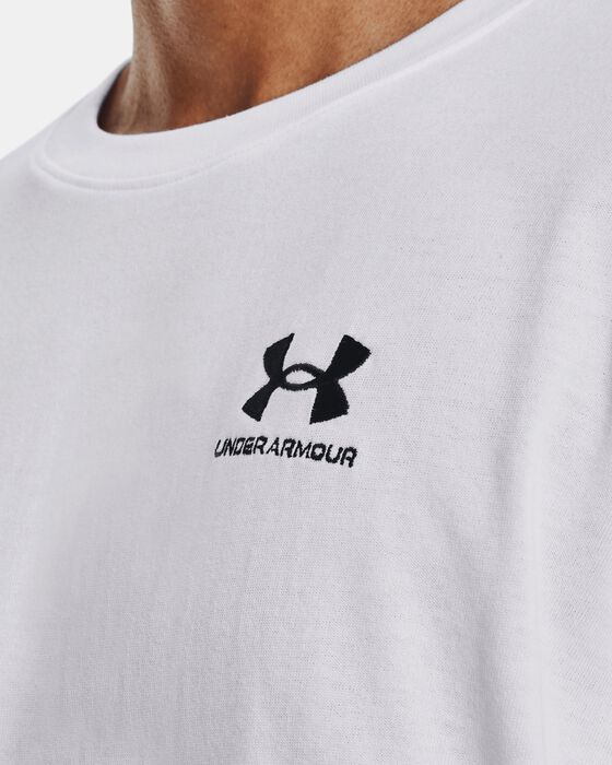 Men's UA Logo Embroidered Heavyweight Short Sleeve image number 3