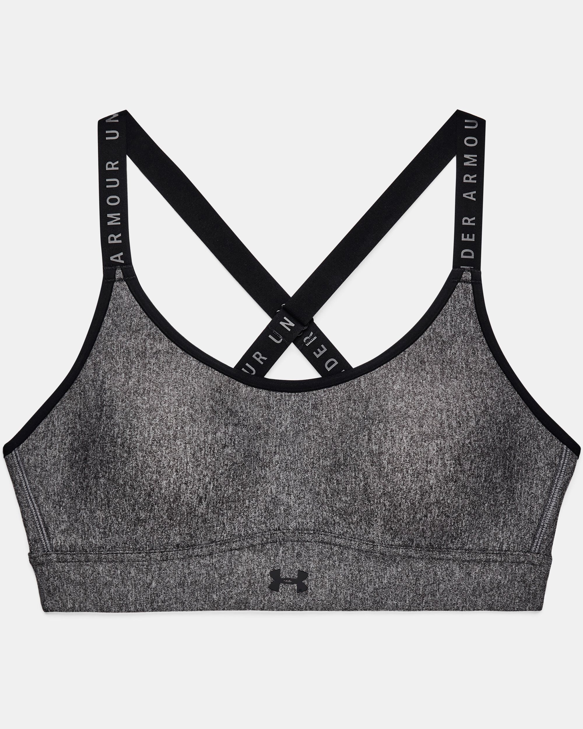 Buy Women's UA Infinity Mid Heather Cover Sports Bra Grey in Dubai, UAE | Under  Armour