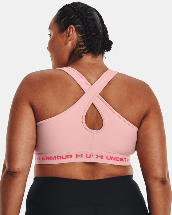 Women's Armour® Mid Crossback Heather Sports Bra image number 1