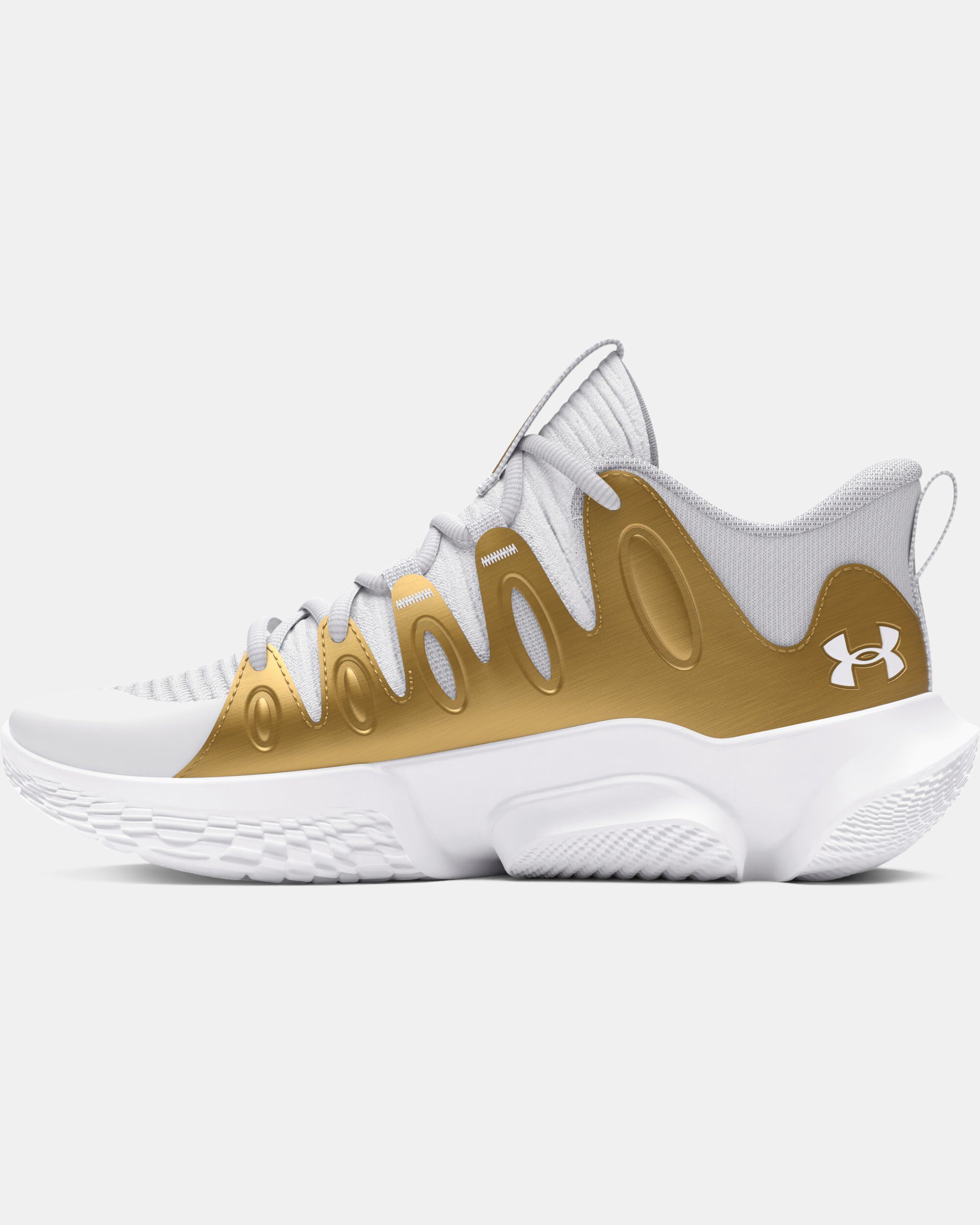 under armour basketball shoes white and gold