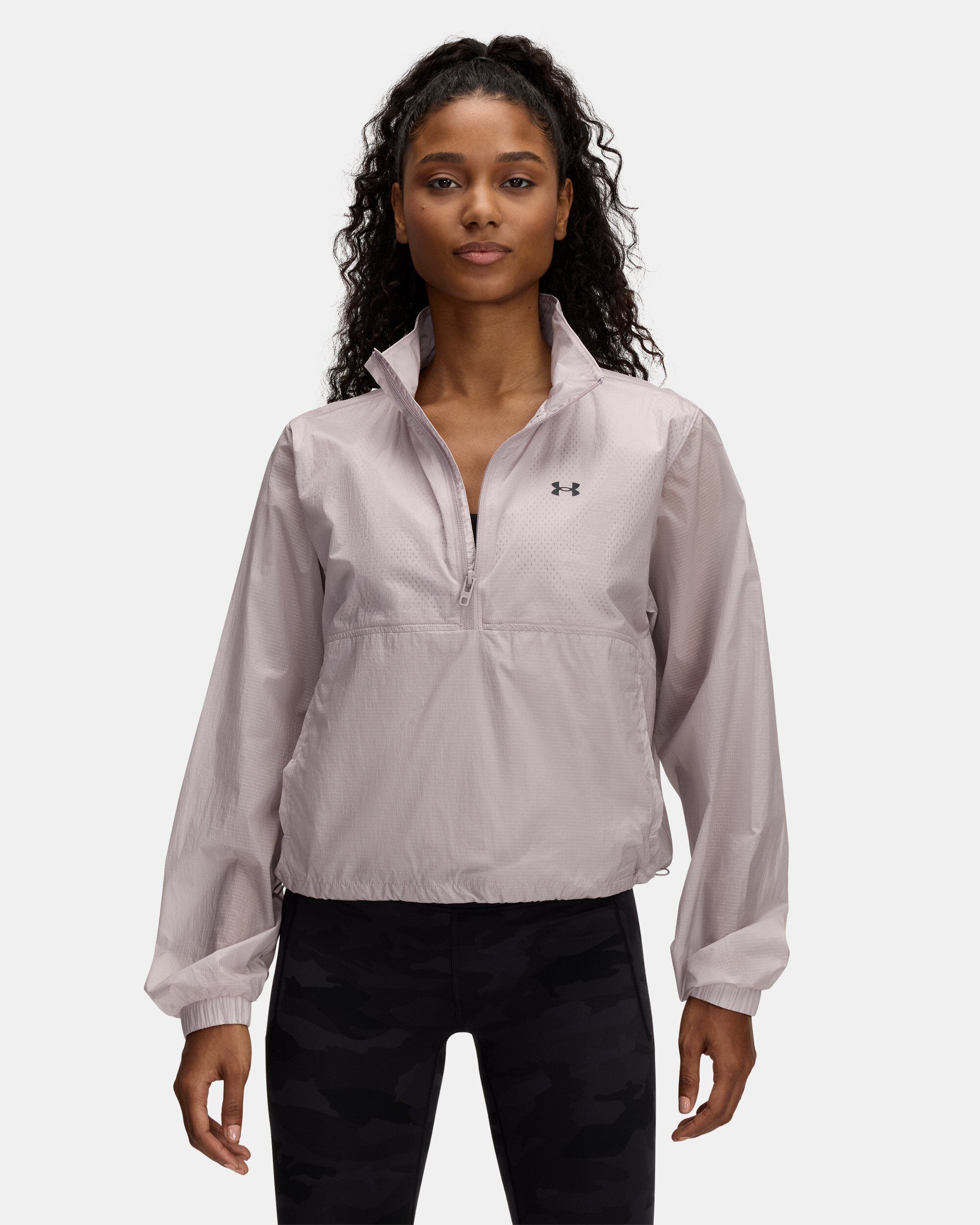 Buy Women's UA Rival Woven ½ Zip Anorak Grey in Dubai, UAE
