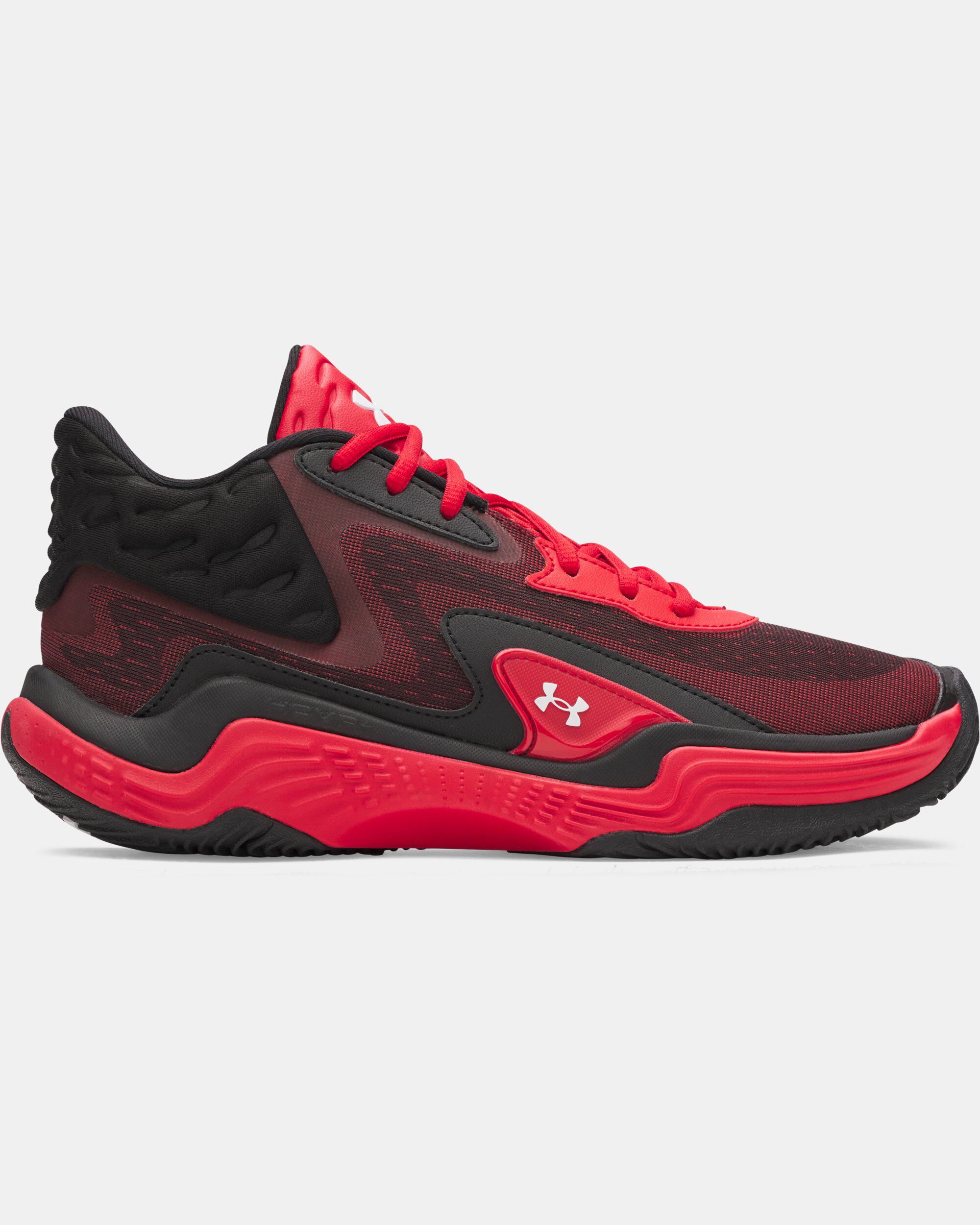 Shop Under Armour UA Spawn 7 Mid Unisex Basketball Shoes Red in