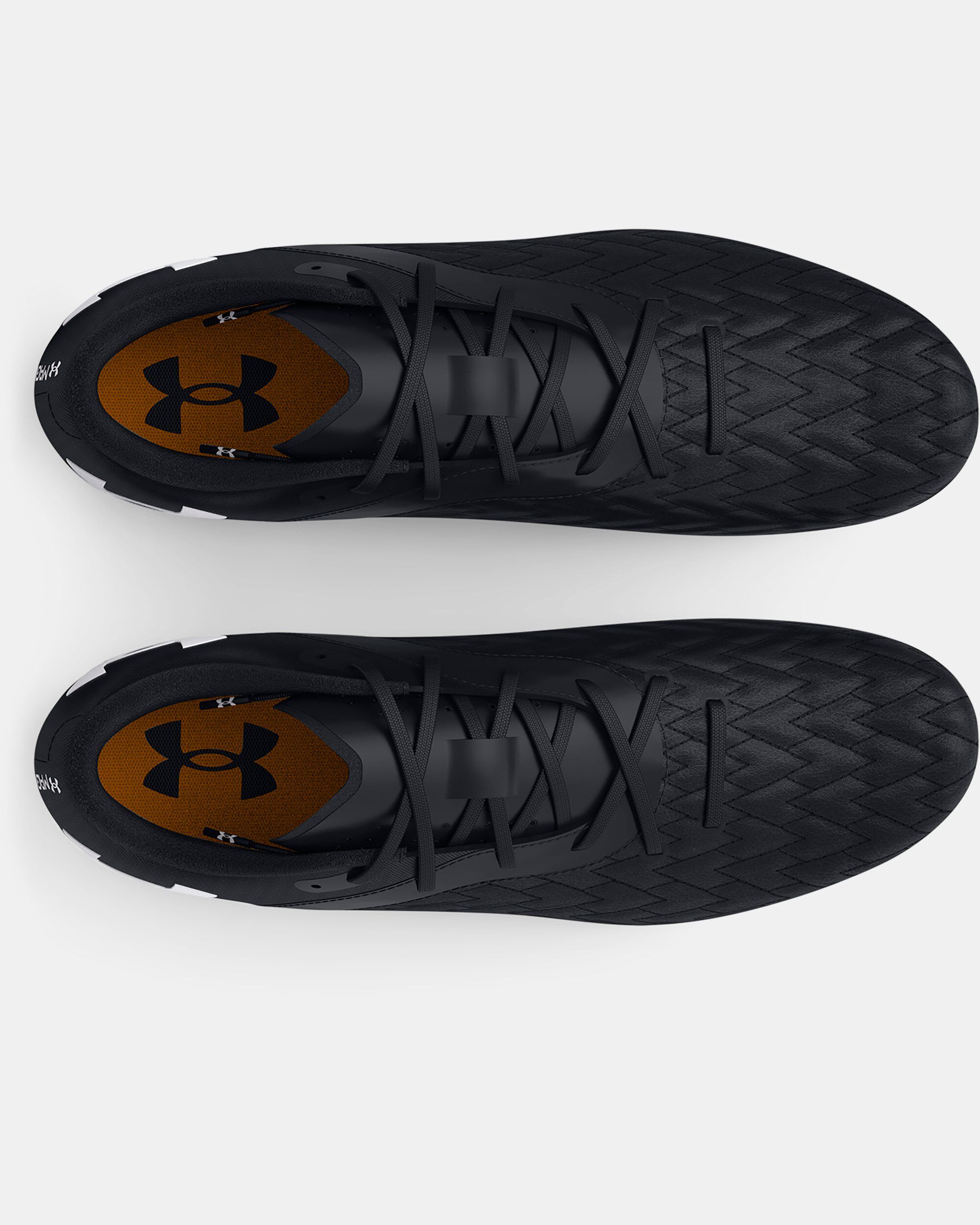 Orange and black outlet under armour cleats