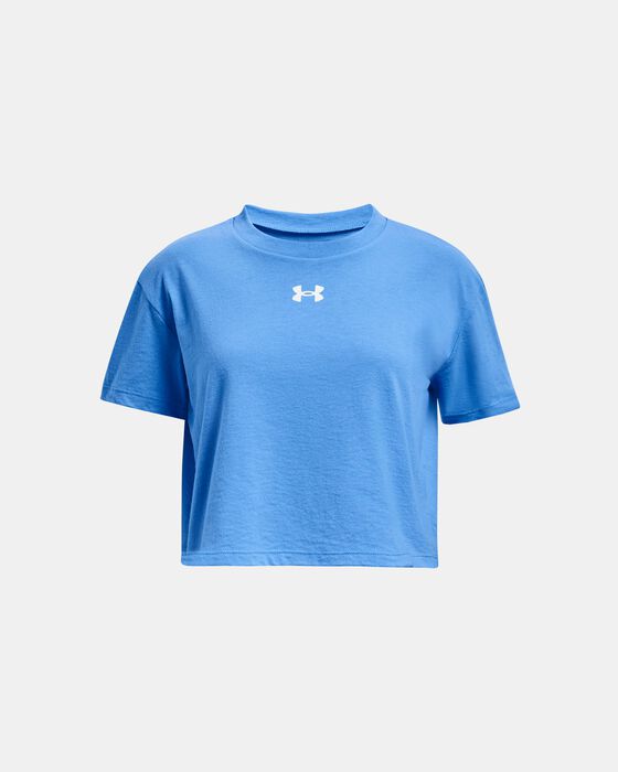 Girls' UA Crop Sportstyle Logo Short Sleeve image number 0