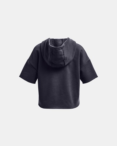 Girls' Project Rock Rival Fleece Script Short Sleeve Hoodie