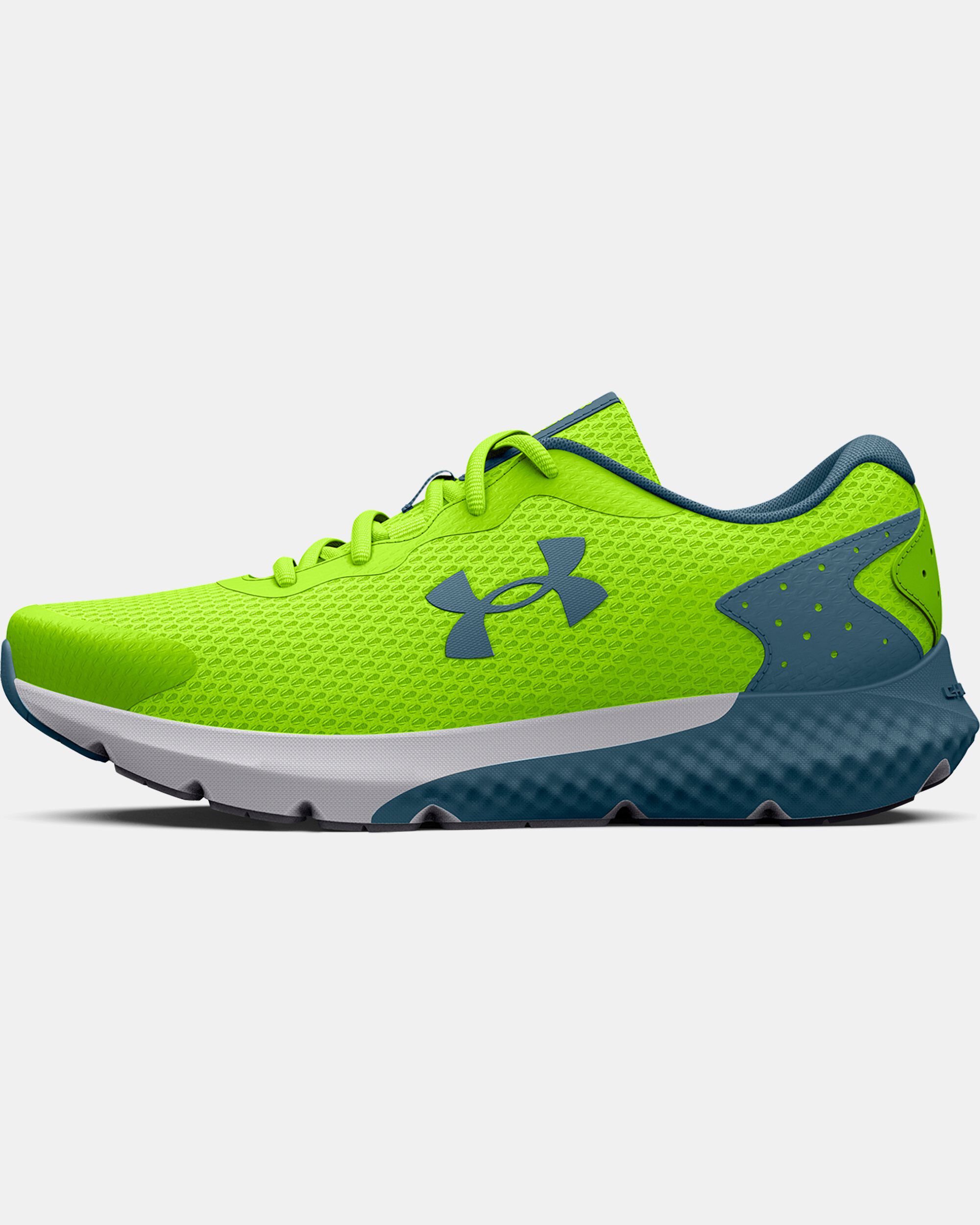 Buy Boys Grade School UA Charged Rogue 3 Running Shoes Green in Dubai UAE Under Armour