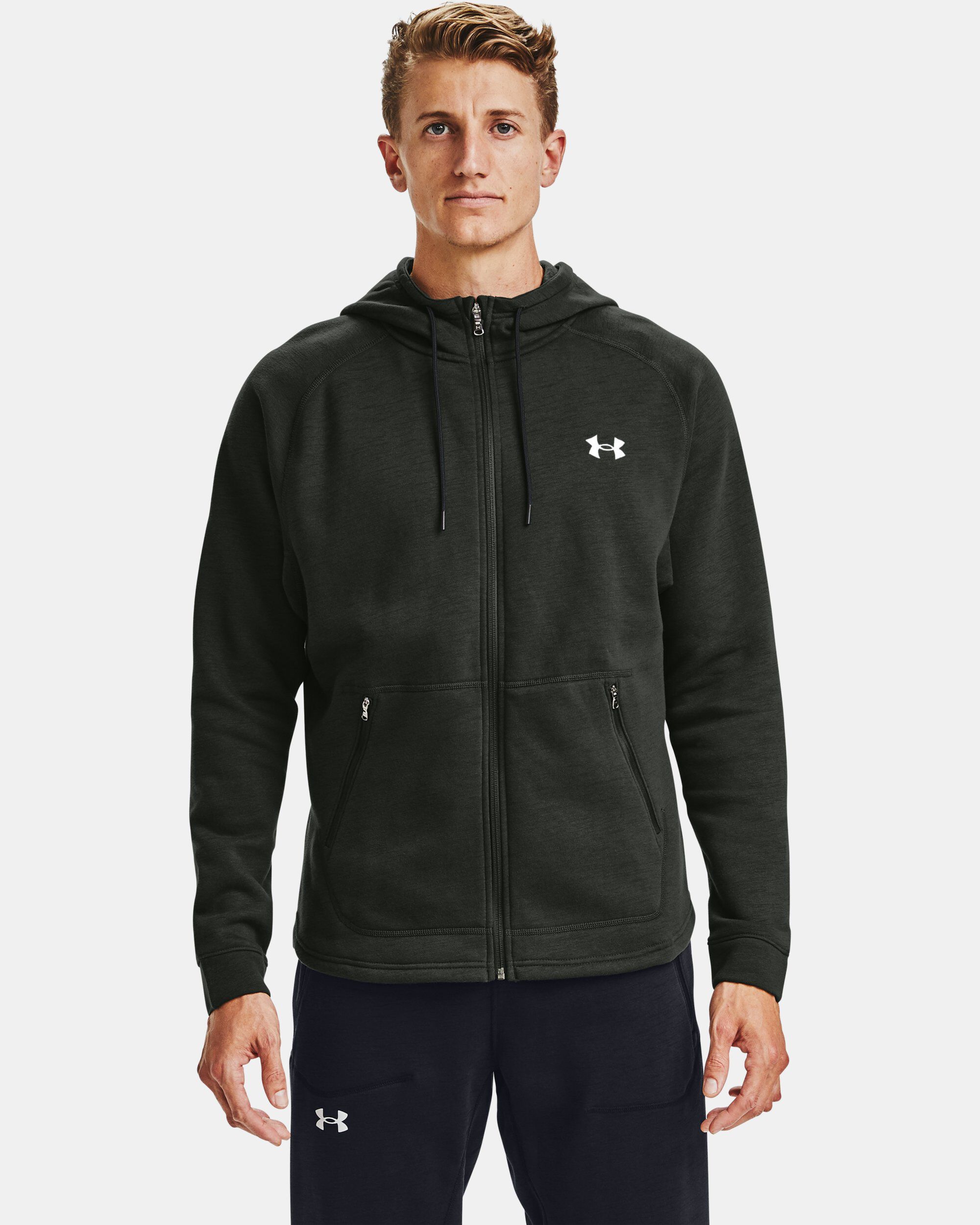 Under Armour Men s Charged Cotton Fleece Full Zip Hoodie Green in