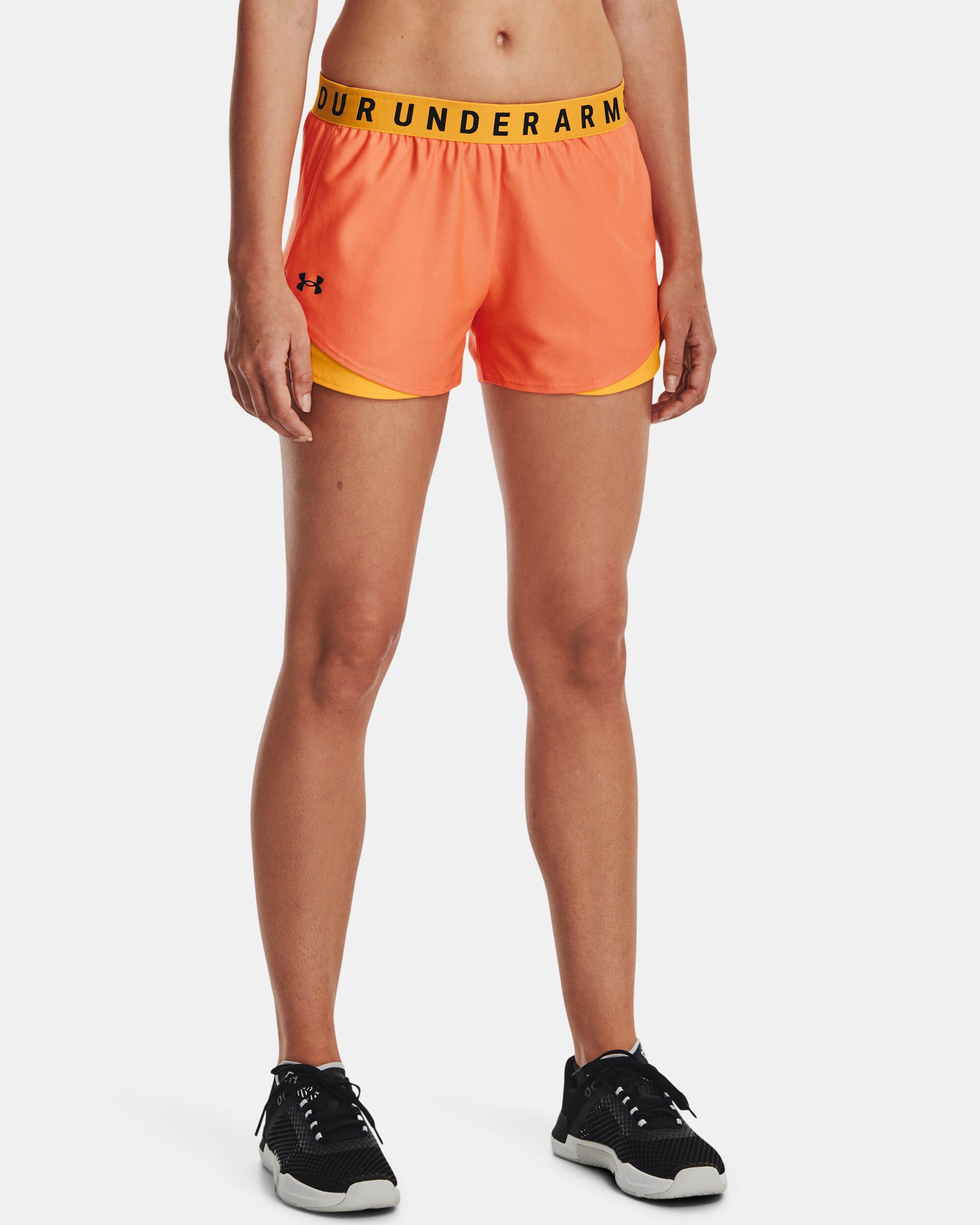 Orange best sale shorts womens