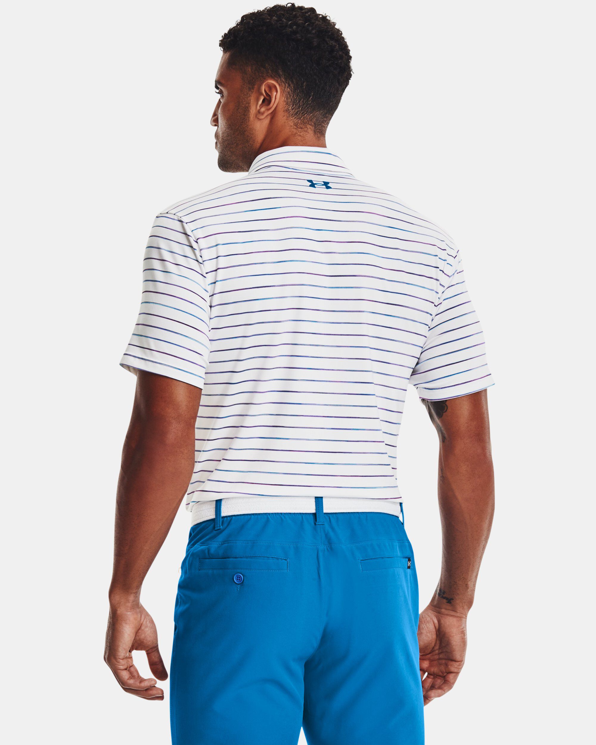 Men's under armour striped performance 2.0 deals golf polo