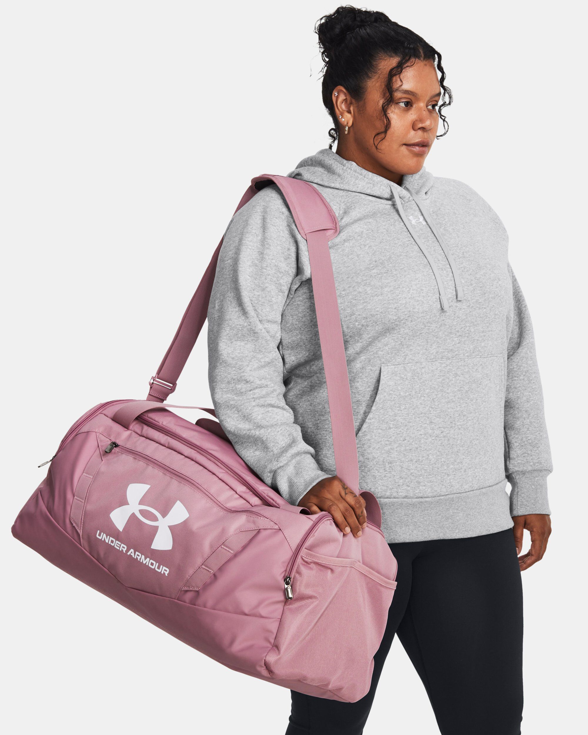 Large pink under armour duffle bag online