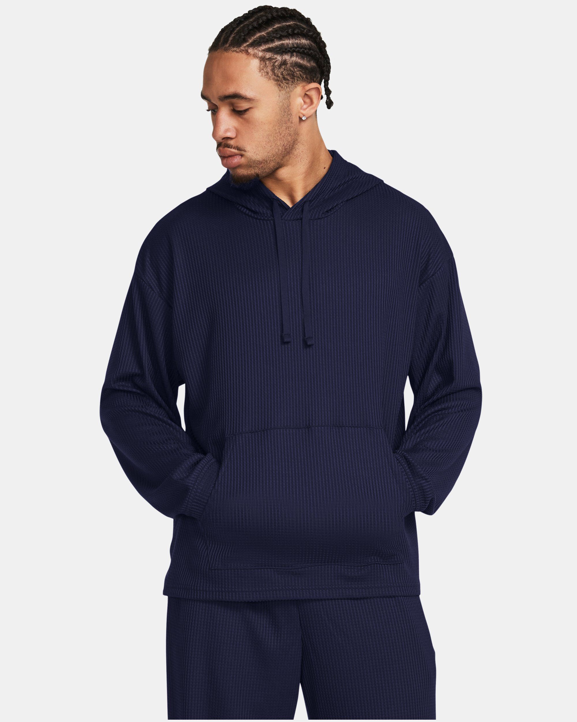 Buy Men s UA Rival Waffle Hoodie Blue in Dubai UAE Under Armour