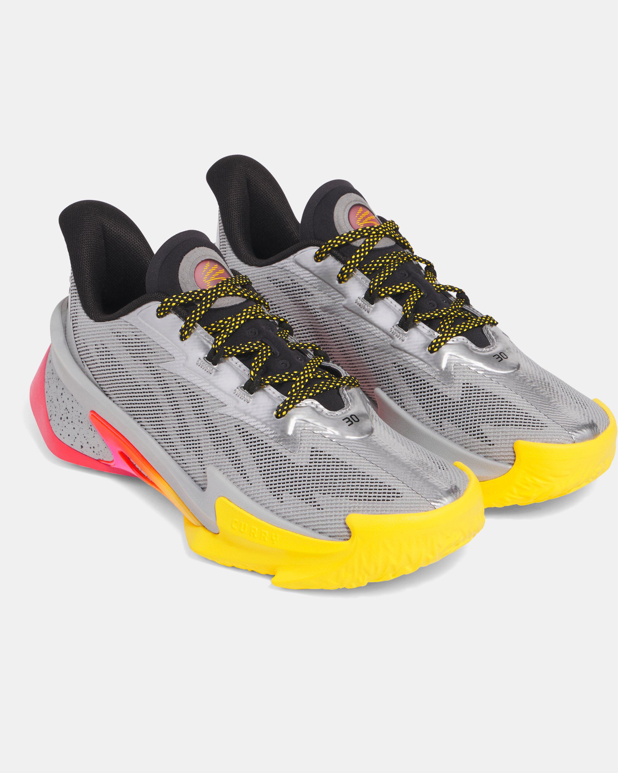 CURRY スニーカー グレー/イエロー Shop Under Armour Curry Series 7 Unisex Basketball Shoes Metallic