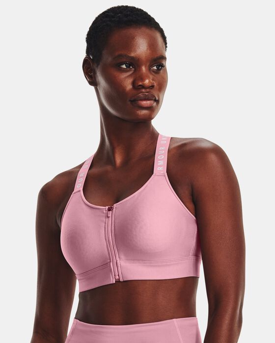 Under Armour Infinity high support sports bra with zip front in