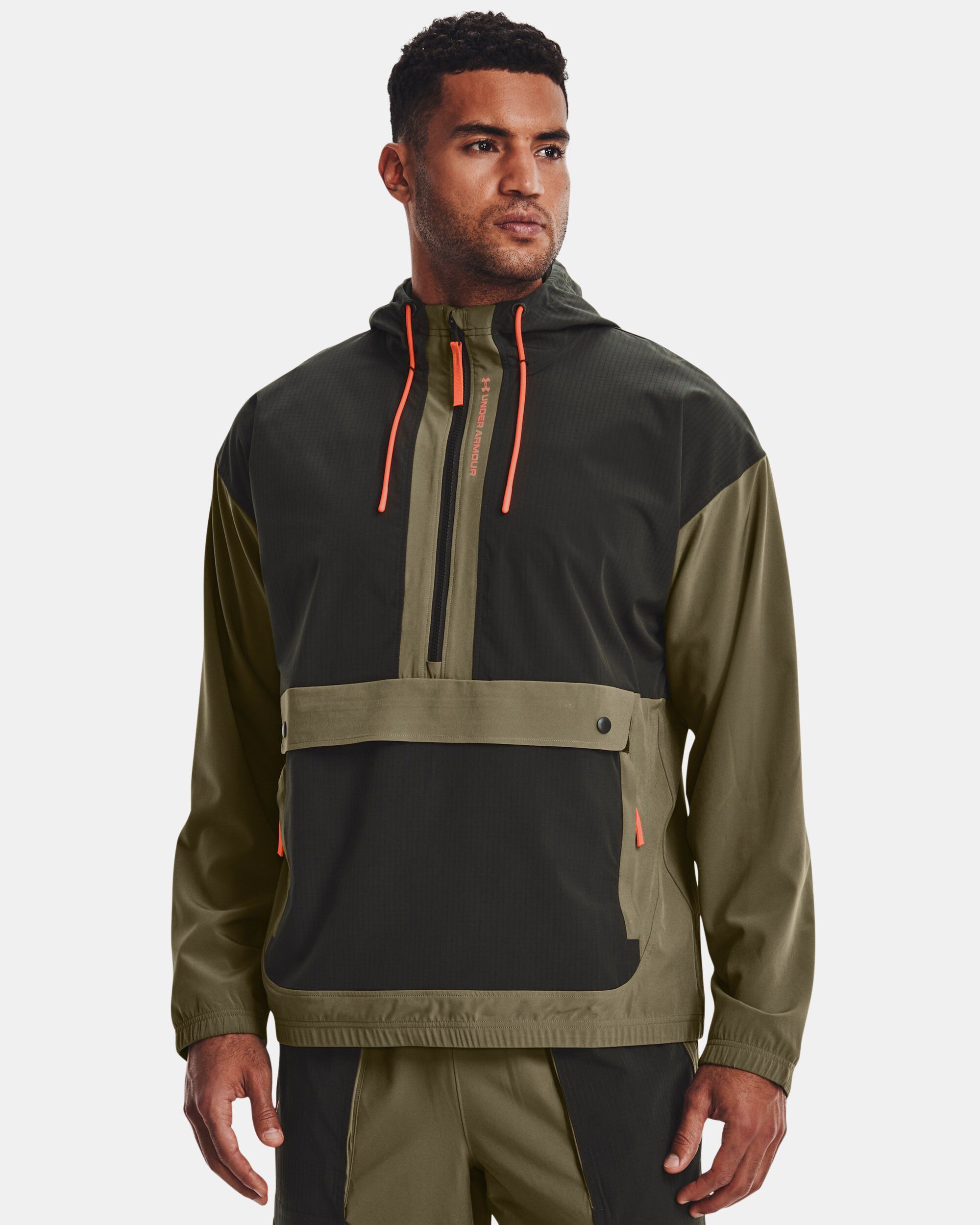 Under Armour Men s UA RUSH Woven Hooded Popover Green in Dubai UAE