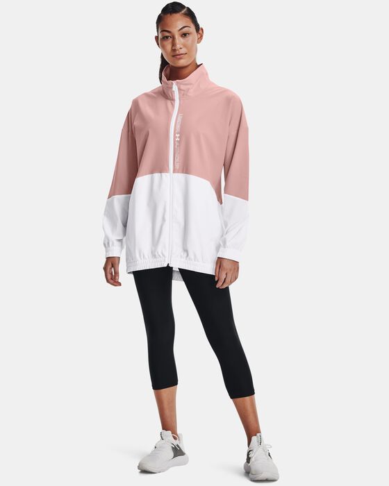 Under Armour Women's UA Woven Oversized FullZip Jacket Pink in Dubai, UAE