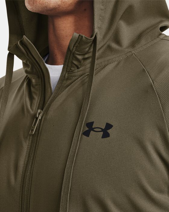 Men's UA Woven Perforated Windbreaker Jacket image number 3