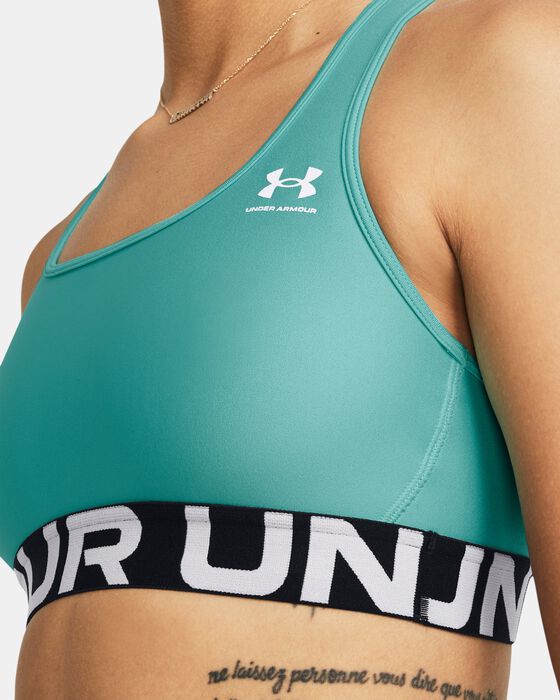 Women's HeatGear® Armour Mid Branded Sports Bra image number 4