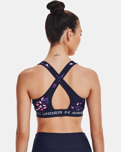 Women's Armour® Mid Crossback Printed Sports Bra