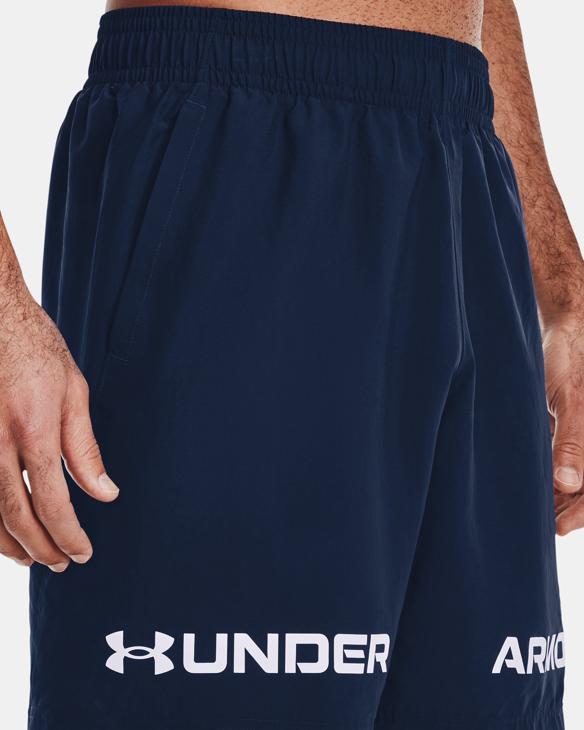 Under Armour Men s UA Woven Graphic Wordmark Shorts Blue in Dubai UAE