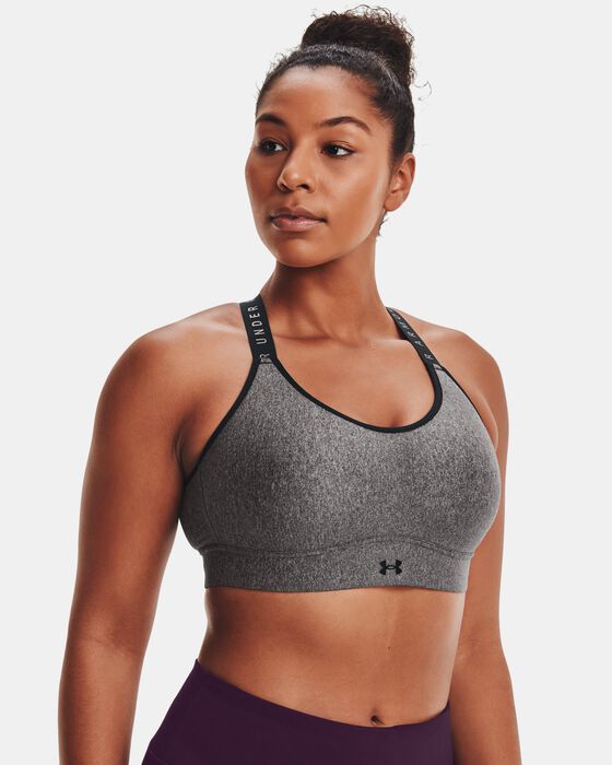 Women's UA Infinity Mid Heather Cover Sports Bra image number 3