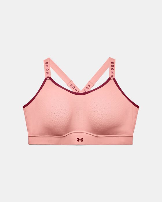 Buy Women's UA Infinity Mid Sports Bra Pink in Dubai, UAE Under - Main Image